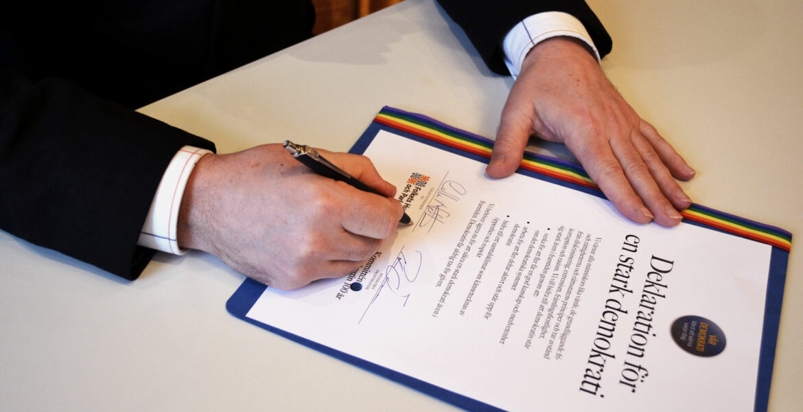Calle Nathanson, vd för Folkets Hus och Parker, har skrivit under demokratideklarationen 2021
