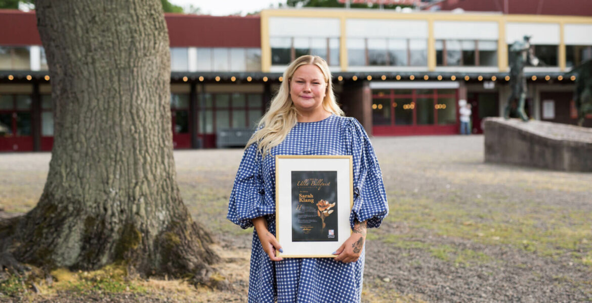 Sarah Klang 2021 års Ulla Billquist-stipendiat.