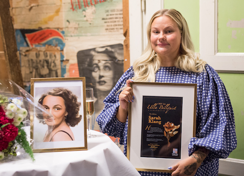 Sarah Klang 2021 års Ulla Billquist-stipendiat.